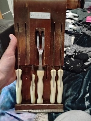 Vintage Rare Collectible WEAR-EVER 5 Piece Vanadium Bakelite handled Knive Set