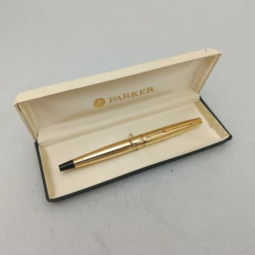 Parker 45 Insignia Black Tassie Fountain Pen 14k F Nib VTG Excellent Serviced RR