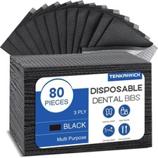 Disposable Dental Bibs 13"x18", 3-Ply Waterproof Tattoo Bibs Sheet 80 Pack