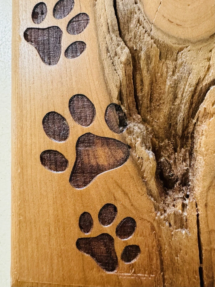 Держатель поводка для собачьей лапы ручной работы. Твердое восстановленное дерево, серебряный крючок для вилки. - Изображение 3 из 4