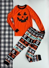 Celebrate Halloween Kids Pajama Set Size 10 Pumpkin Jack O Lantern Fleece Pants