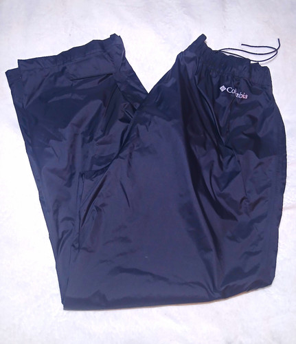 Columbia Mens Large 30 Inseam Black Waterproof Rain Pants Outdoor Shell