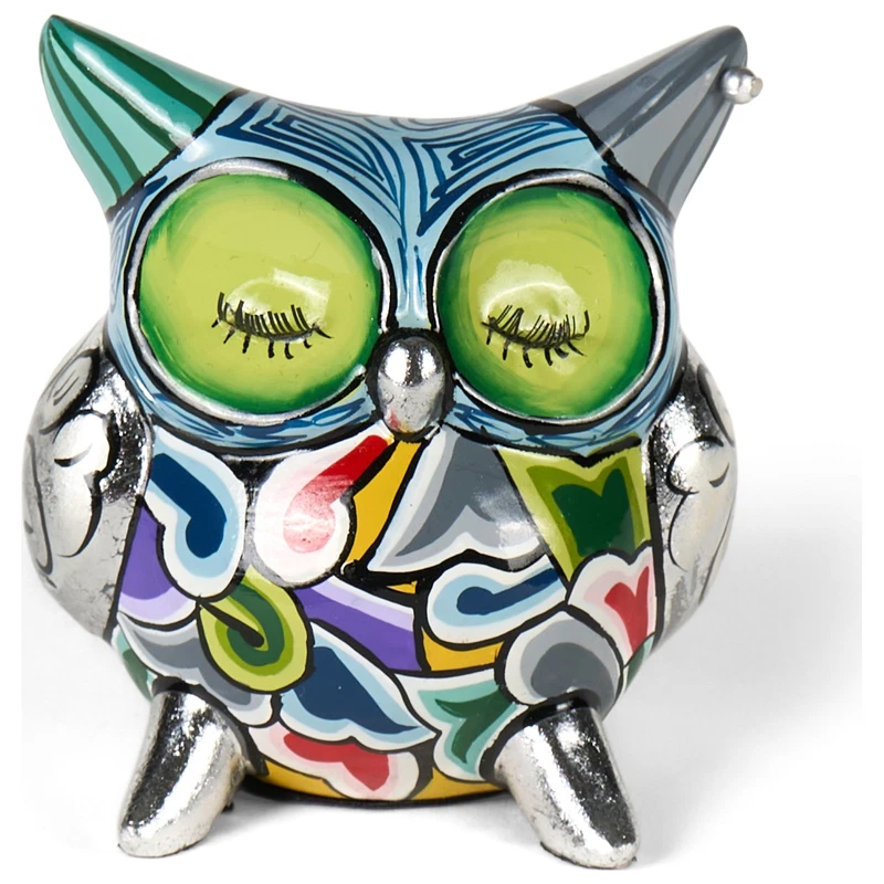 CIVETTA Gufo Statua Scultura Tom's Drag 4375 Meta Berta S Argento 10 cm Pop Art