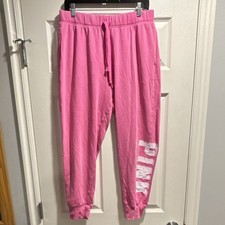 PINK Victoria's Secret Pink Logo Sweatpants Drawstring Elastic Waist Women