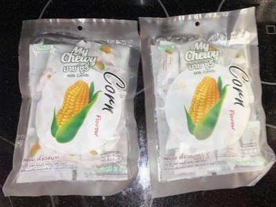 2 Packs Thailand My Chewy Corn Flavor Milk Candy ~ 67 g Thai Candies Flavour