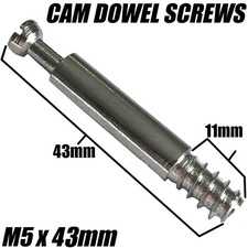 M5 x 43mm WOOD SCREW CAM DOWEL CONNECTOR BOLT FLAT PACK DESK WARDROBE IKEA ARGOS