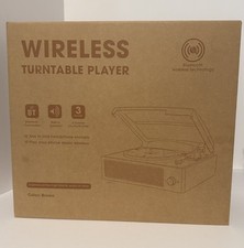 Bluetooth Record Player Belt-Driven 3-Speed Turntable, with Headphone Jack