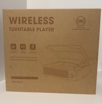 Bluetooth Record Player Belt-Driven 3-Speed Turntable, with Headphone Jack