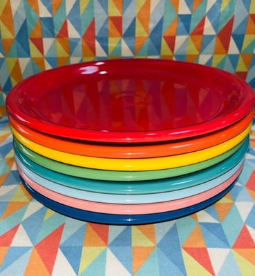 NEW FIESTA RAINBOW 8 BISTRO DINNER PLATES MIX SET 10.5'' FIESTAWARE FREE SHIPPING