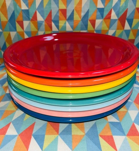 NEW FIESTA RAINBOW 8 BISTRO DINNER PLATES MIX SET 10.5" FIESTAWARE FREE SHIPPING