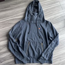 Aviator Nation Ninja Pullover Hoodie Sweatshirt Gold Zippers Blue Size Small