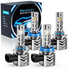 H 11 9005 Bulbs Combo, Super Bright 1:1 Mini Size Fog Bulbs with Fan, 5 MIN P...