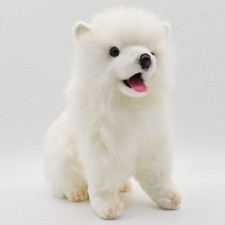 HANSA Samoyed Dog Plush Toy Realistic White Fluffy Stuffed Animal 28cm Japan