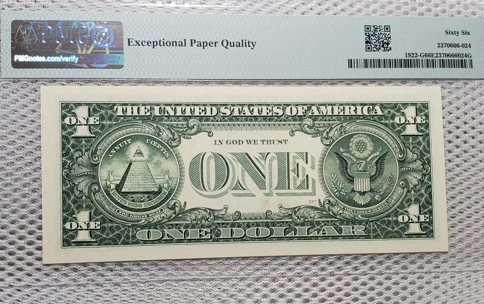 Fancy Ladder Radar Serial Number 23444432 PMG 66EPQ 1995 $1 Federal Reserve Note - Image 4 of 4
