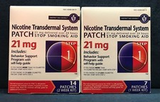 LOT of 2 Habitrol Nicotine Transdermal System Patch 21 mg 7 Count Aid Step 1