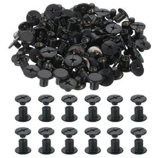 11mm Chicago Screws Leather Rivets, 60 Set Leather Rivets, Black