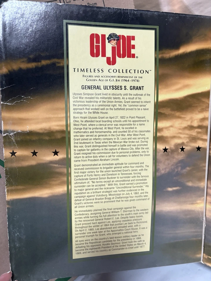 Kenner G.I. Juego de figuras Joe General Ulysses S. Grant Serie Guerra Civil 12" NIDB Foto 4 de 4