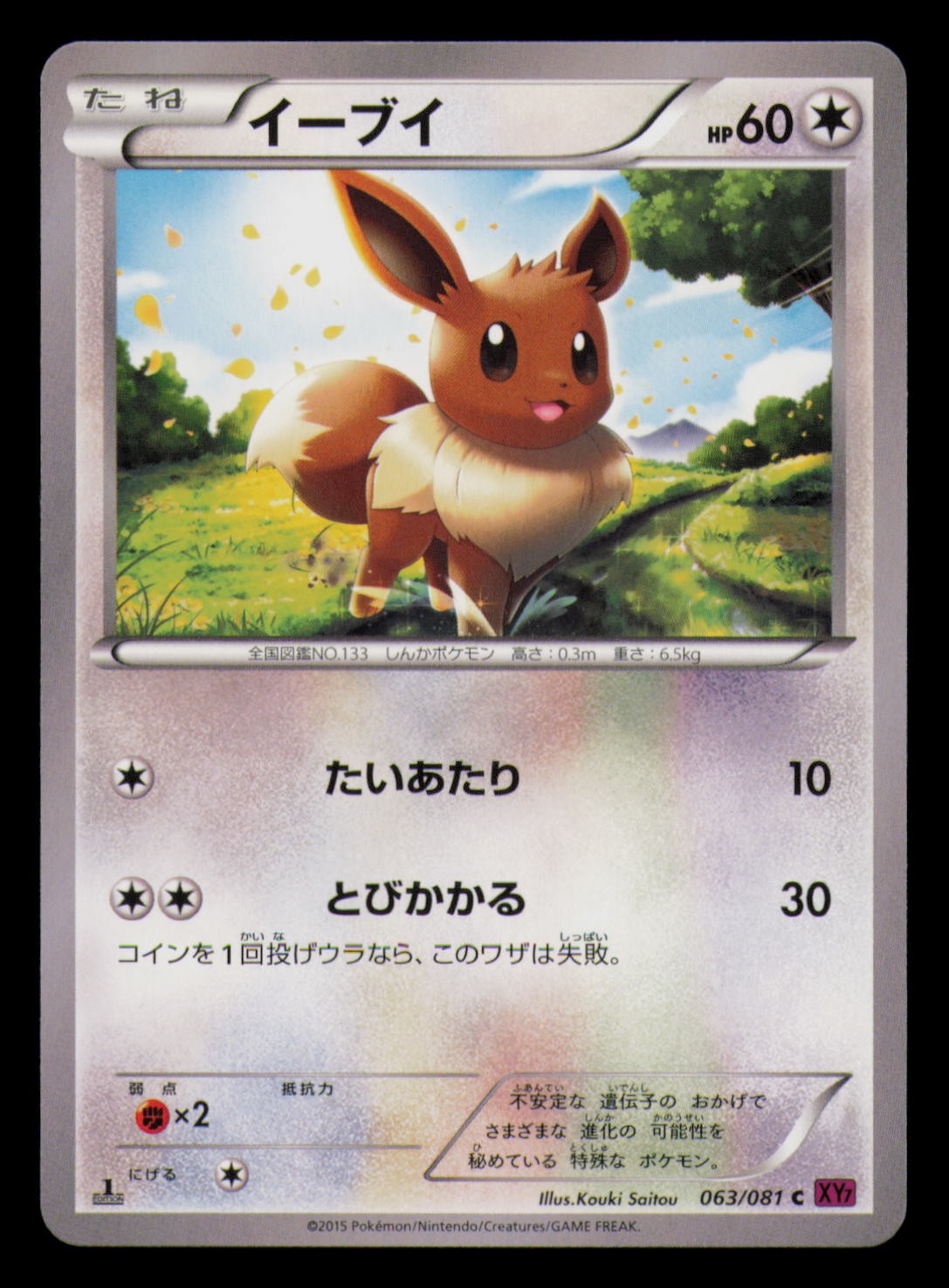 Eevee 063/081 Common Bandit Ring Pokemon Japanese Near Mint