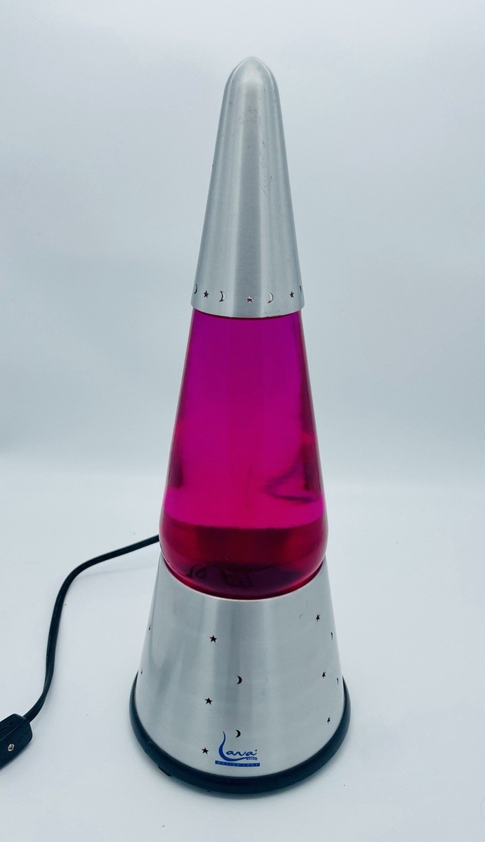 Original Vintage Wizard Lava Lamp #34W Pink Liquid Glitter 32oz