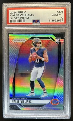 2024 Panini Prizm Caleb Williams RC Silver Rookie #301 Bears PSA 10 GEM MINT