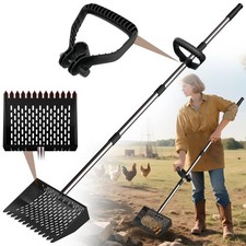 Metal Chicken Poop Scooper  Rake Scoop 10" Metal Chicken Coop Rake with Assi...