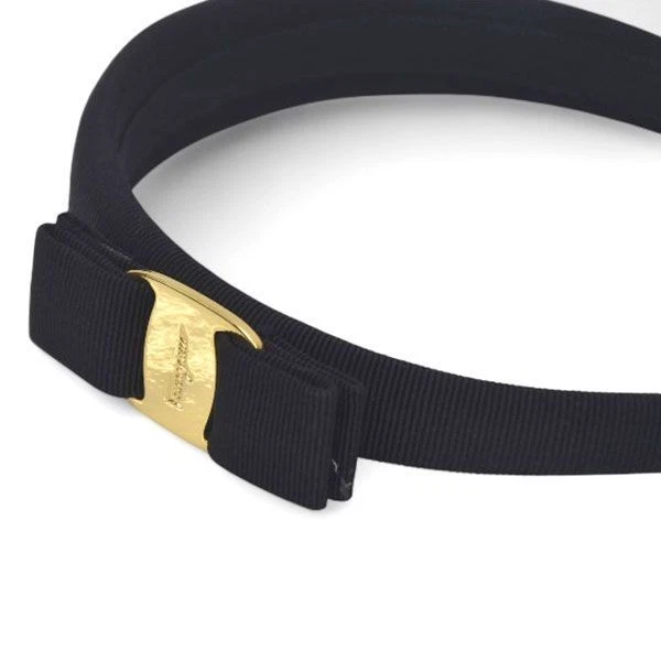 Auténtica diadema Salvatore Ferragamo Vara cinta accesorio para el cabello azul marino para mujer Foto 3 de 4