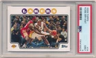 KOBE BRYANT 2008/09 TOPPS BASKETBALL CARD W/ LEBRON JAMES #24 LAKERS PSA 9 MINT