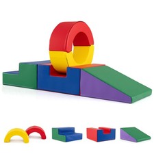 5 Pieces Foam Climbing Toys, Colorful PU Leather Climbing Blocks for Toddlers