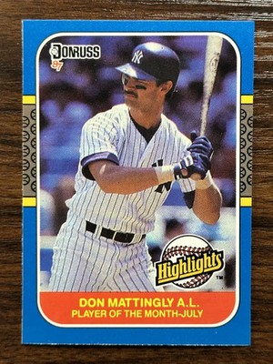 1987 Donruss Highlights Don Mattingly Yankees Player Of The Month-July #23
