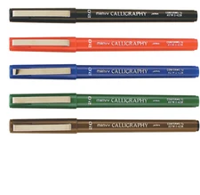 Marvy 1401873 Calligraphy Permanent Marker Set, Acid-Free Non-Toxic Water Based,