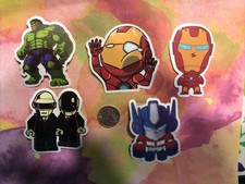 Super Hero  s Incredible Hulk, Iron Man Vinyl Decal Stickers Lot of 5 - New