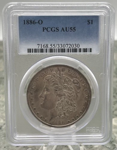 1886-O Morgan Silver Dollar – PCGS AU55 – Nice Detail & Original Color