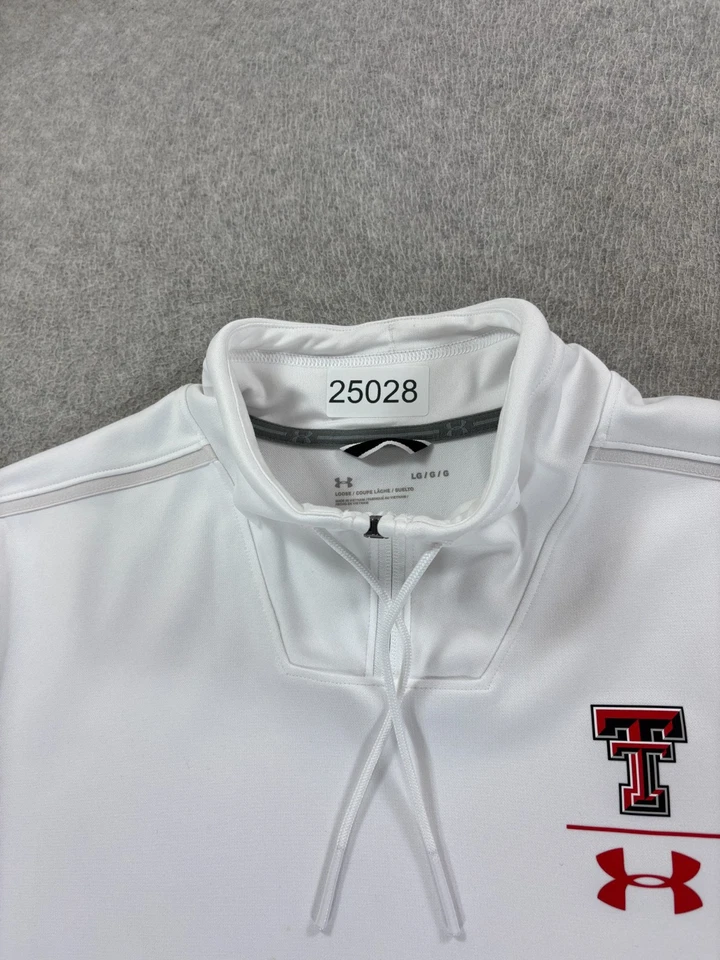 Texas Tech Red Raiders Under Armour  1/4 Zip Campus Pullover (Men's Large) White - Image 4 of 4