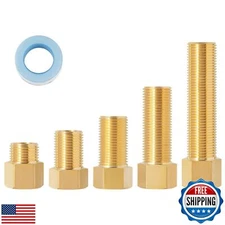 SUNGATOR 5-Pack 1/2'' Brass Extension Adapter Set, 1/2 Inch Male × 1/2'' Fema