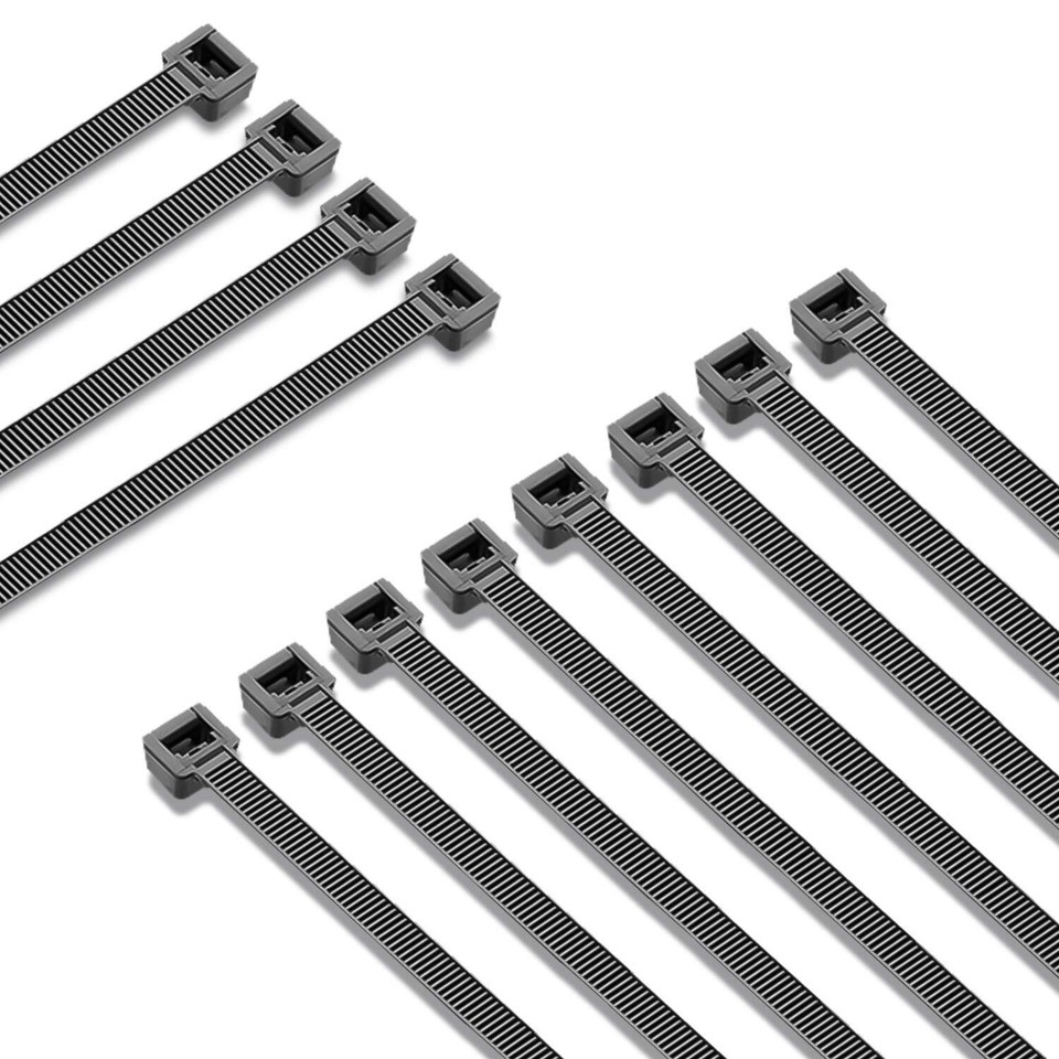 Black Cable Zip Ties Heavy Duty 18 Inch, 50Pcs Plastic Wire Ties with