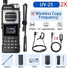 2Pack Baofeng Uv-25 Walkie Talkies Long Range Tri-power FM Two Way Ham Radio Kit