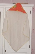 Cape de bain avec capuche blanc et orange