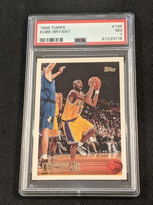 1996 Topps Kobe Bryant Rookie PSA 7 NM Card #138 Lakers