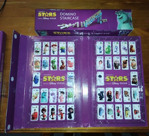 WOOLWORTHS DISNEY PIXAR DOMINOES COMPLETE SET OF 44 with STAIRCASE - Picture 2 of 2