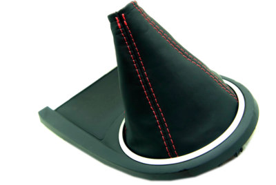 Manual Shift Boot Cover PVC Leather for Hyundai Tiburon 2003-2008 Red Stitch