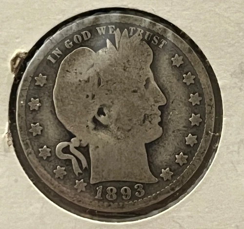1893-o . Barber quarter ,  good condition