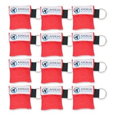 12 pack - Key Ring CPR Mask - Emergency Face Shield with One-way Valve