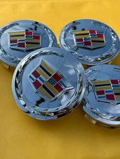 4 X Cadillac Chrome Center Caps 83MM, Satisfaction Guaranteed!