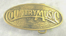 NOS - Vintage COUNTRY MUSIC - Solid Brass Belt Buckle - 1970'S RARE
