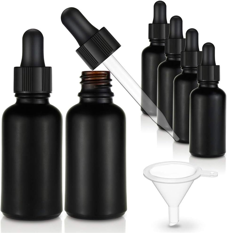 Black Coated Glass Bottle With Glass Eye Dropper 1 Oz Capacityuv Safe Bottles Fo