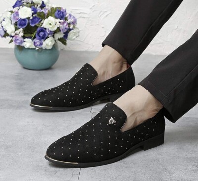 black dress shoes with gold spikes Mauri 4901 Alligator Studded Dress Shoes Black 12 main image 1