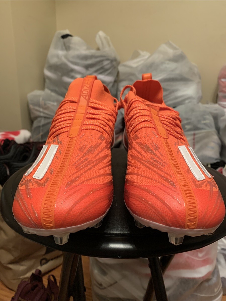 Adidas ADIZERO Men’s 12 PRIMEKNIT Low Top Football Cleats Orange/White GV9628 Adidas Adizero Primeknit Orange White Football Cleats Men main image 3