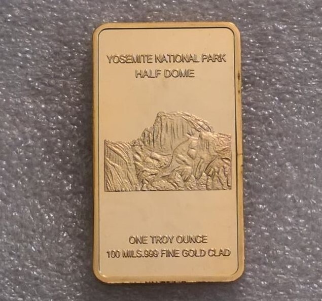 1 Troy Ounce Yosemite Park /Timber Wolf -.999 Fine 24k Gold Plated