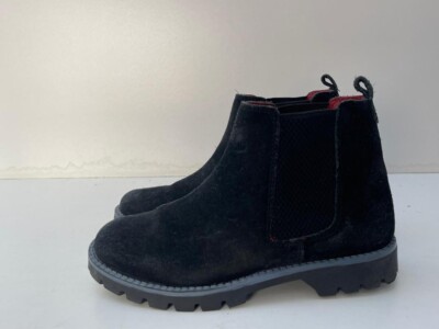 Tu Kids Boys Black Suede Elasticated Ankle Chelsea Boots Shoes