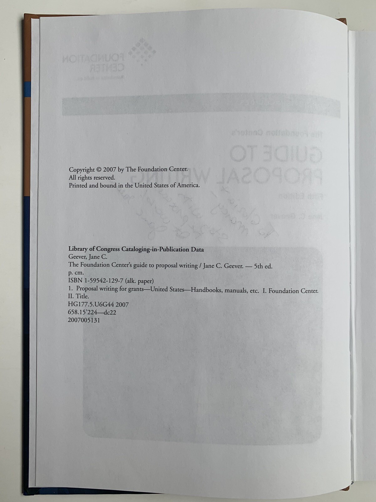 The Foundation Center's Guide to Proposal Writing 5th Edition for sale